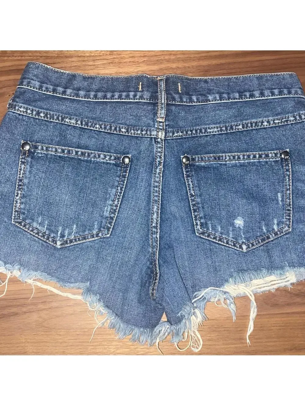 Free People Distressed Denim Shorts